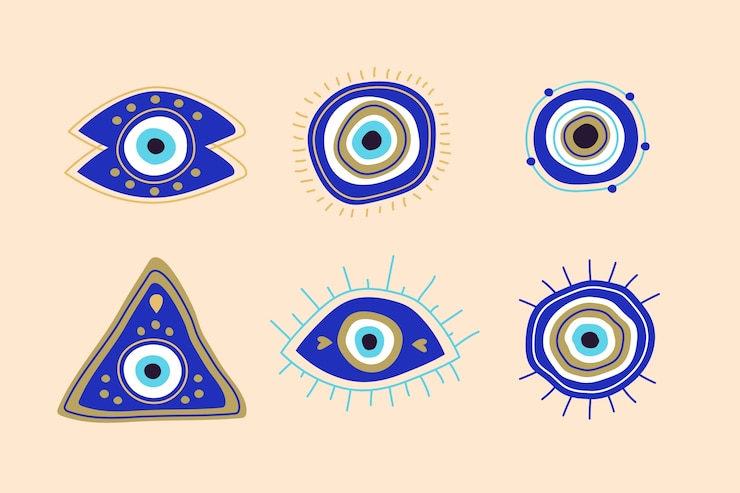 Zdarma Vektor hand drawn evil eye icons