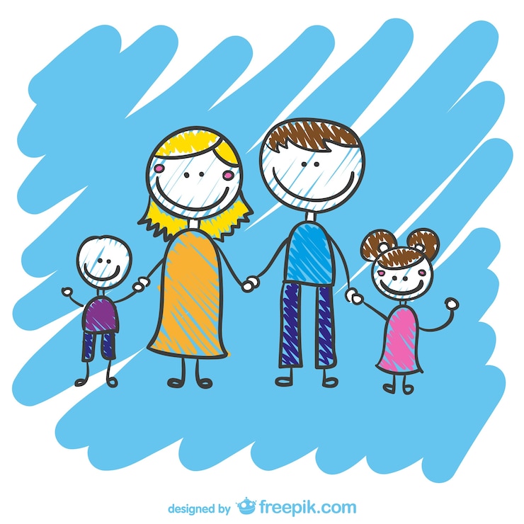 Zdarma Vektor hand drawn family