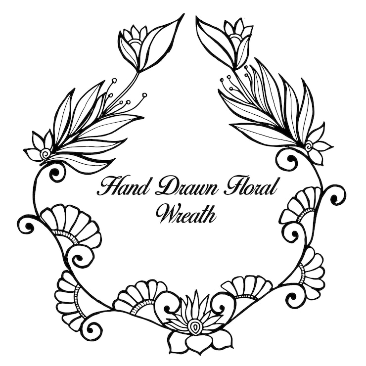 Zdarma Vektor hand drawn floral wreath