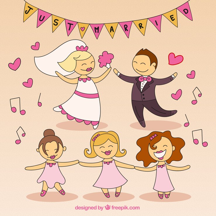 Zdarma Vektor hand drawn funny wedding