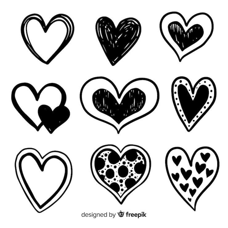 Zdarma Vektor hand drawn heart pack