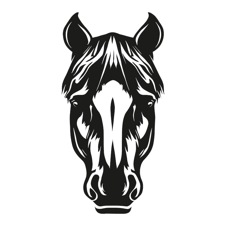 Zdarma Vektor hand drawn horse  head silhouette