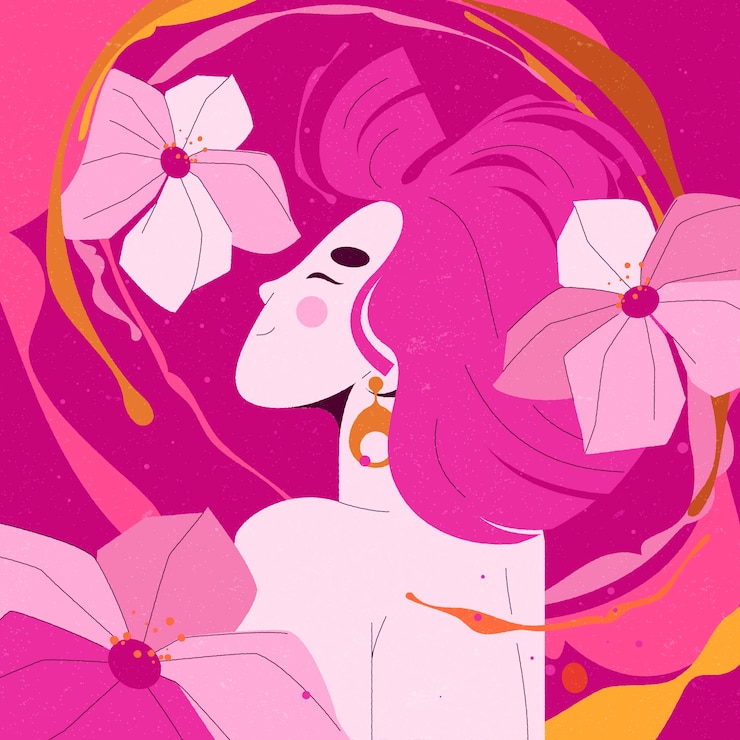 Zdarma Vektor hand drawn hyper pink girl illustration