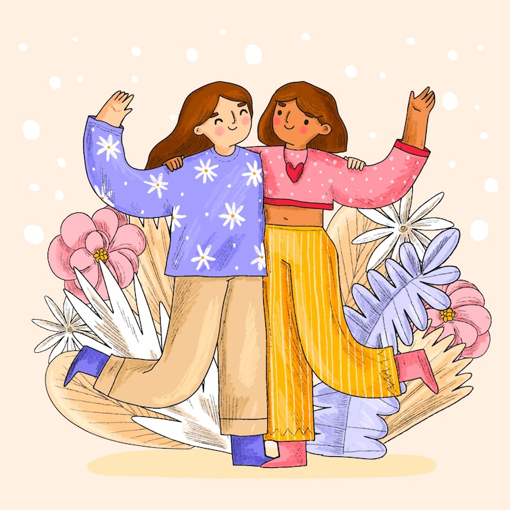 Zdarma Vektor hand drawn illustration for dia del amigo celebration