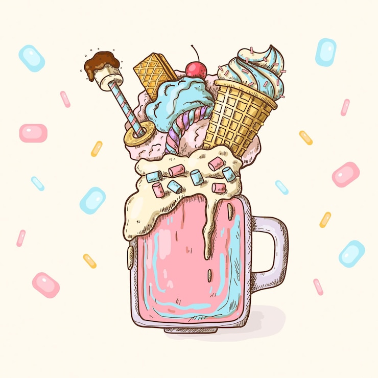 Zdarma Vektor hand drawn monster shake concept