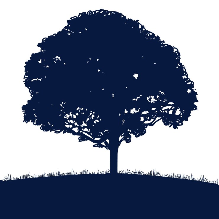 Zdarma Vektor hand drawn oak tree silhouette