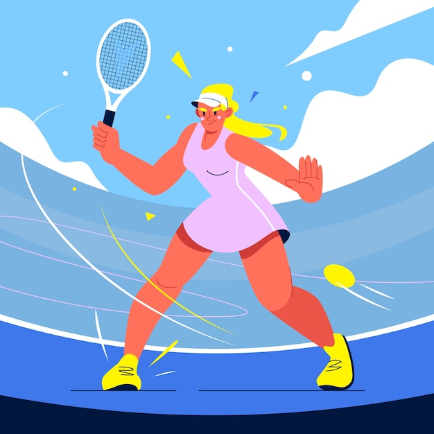 Hand drawn person doing sport illustration