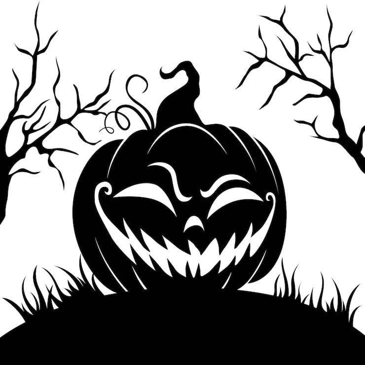 Zdarma Vektor hand drawn pumpkin silhouette illustration