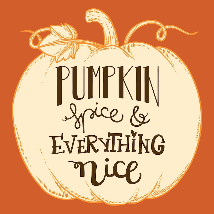 Zdarma Vektor hand drawn pumpkin spice lettering