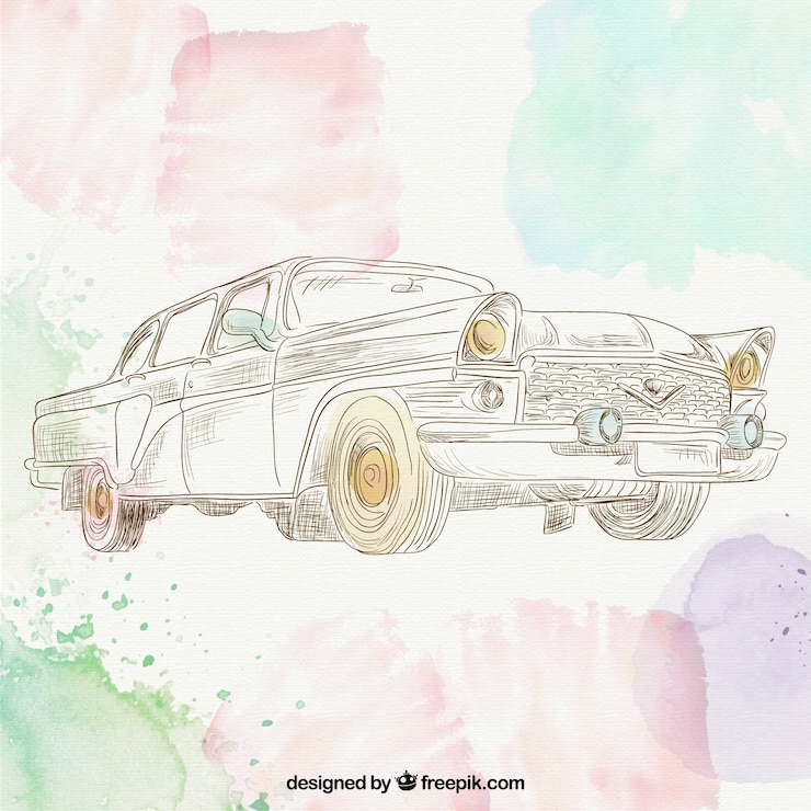 Zdarma Vektor hand drawn retro car