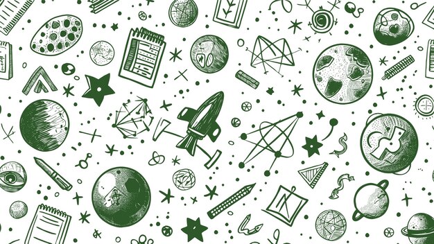 hand drawn science illustration