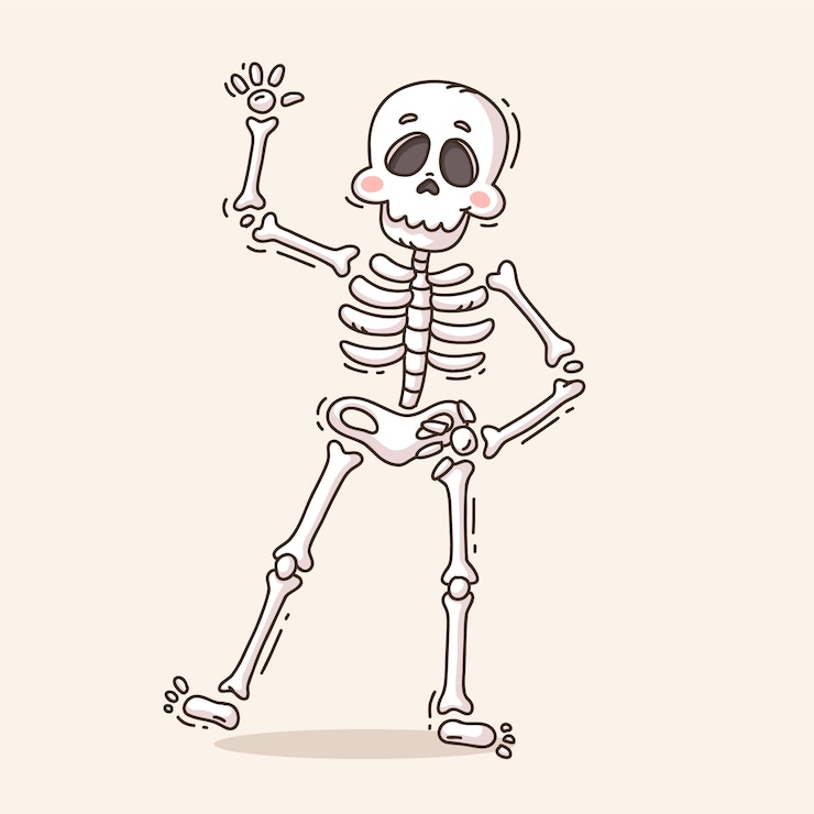 Zdarma Vektor hand drawn skeleton  cartoon illustration