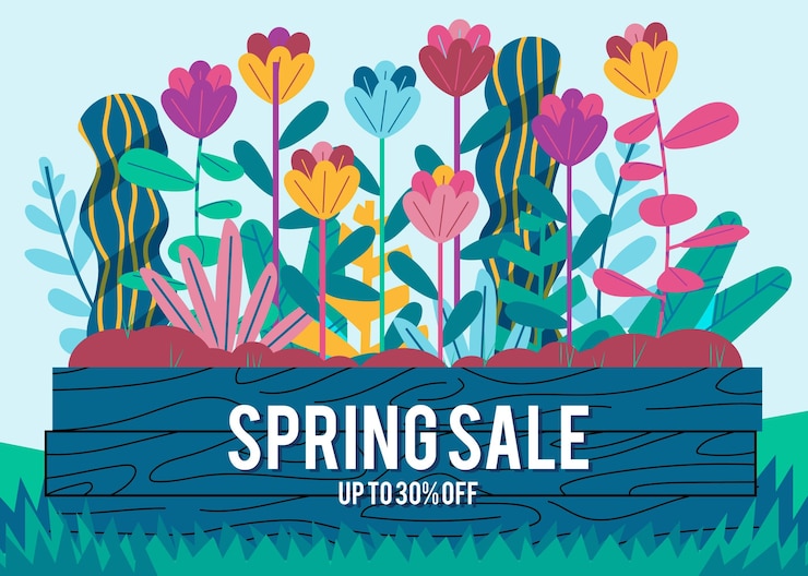Zdarma Vektor hand drawn spring sale promo