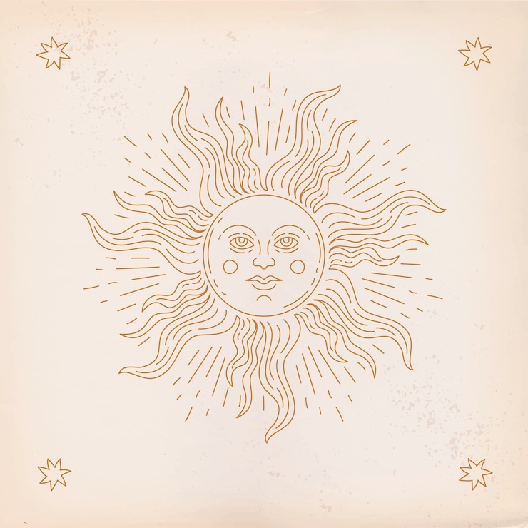 Zdarma Vektor hand drawn sun outline illustration