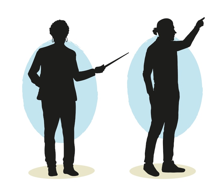 Zdarma Vektor hand drawn teacher silhouette illustration