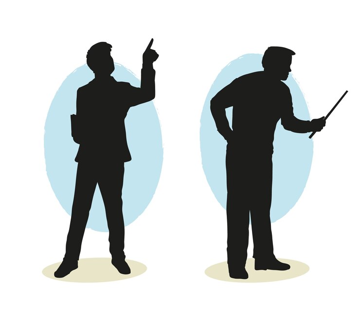 Zdarma Vektor hand drawn teacher silhouette illustration