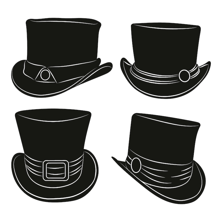 Zdarma Vektor hand drawn top hat silhouette