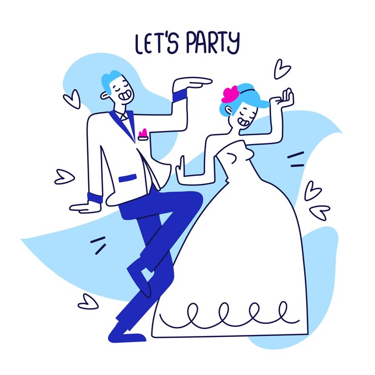 Zdarma Vektor hand drawn wedding couples