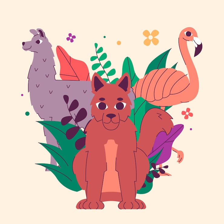 Zdarma Vektor hand drawn wild animals illustration