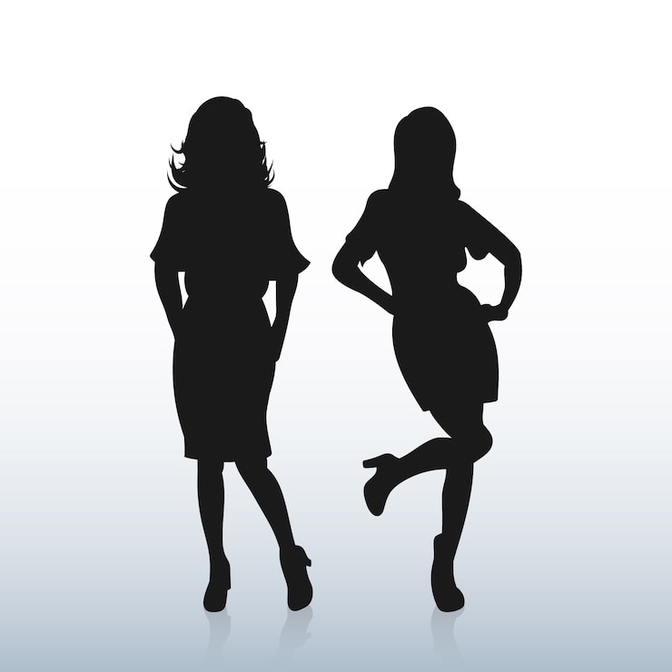 Zdarma Vektor hand drawn woman silhouette illustration
