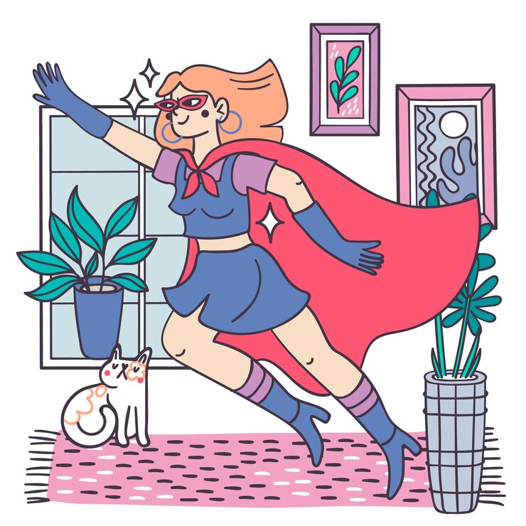Zdarma Vektor hand drawn women's day superwoman illustration