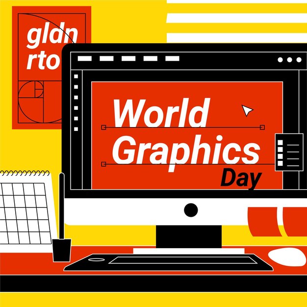 hand drawn world graphics day illustration