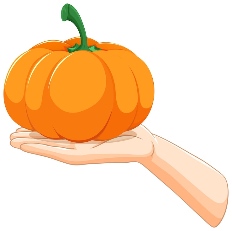 Zdarma Vektor hand holding a vibrant orange pumpkin