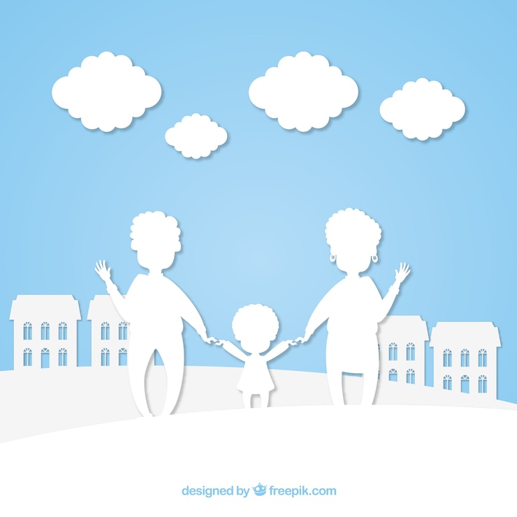 Zdarma Vektor happy family in paper art style
