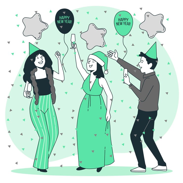 Zdarma Vektor happy new year concept illustration