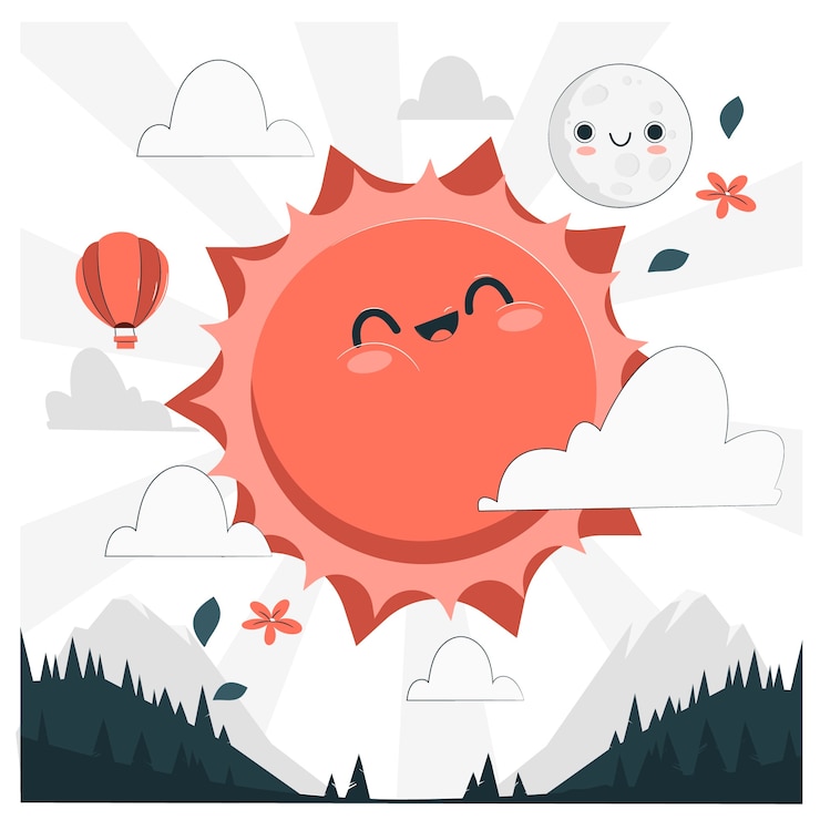 Zdarma Vektor happy sun concept illustration