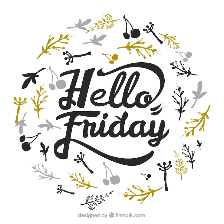 Zdarma Vektor hello friday background with floral design