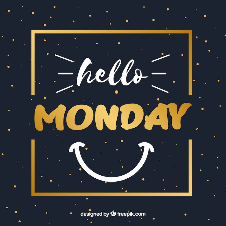 Zdarma Vektor hello monday, with a golden frame