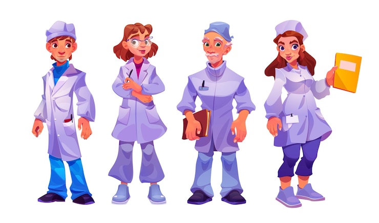 Zdarma Vektor hospital staff doctors and nurses team