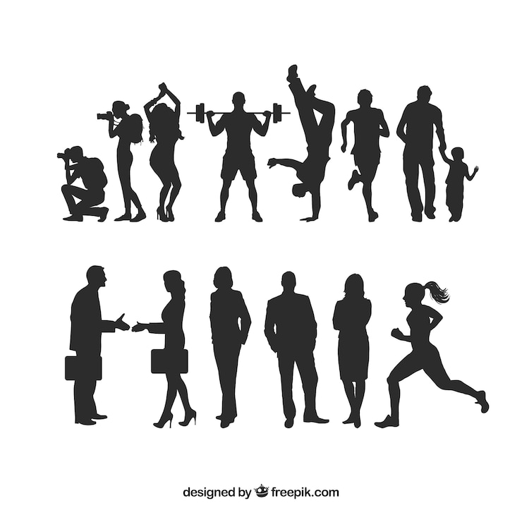 Zdarma Vektor human silhouettes pack
