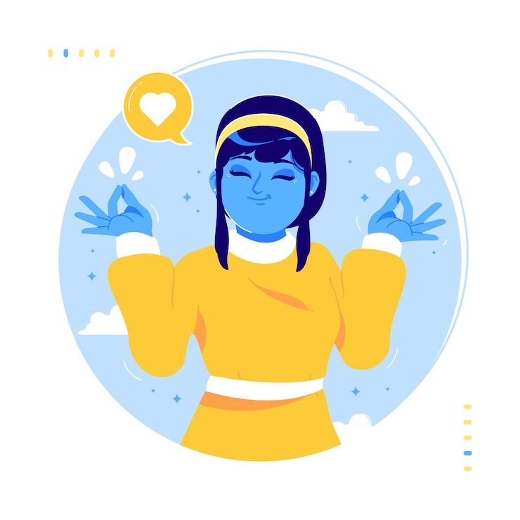 Zdarma Vektor ilustrace konceptu meditační pozice klidu