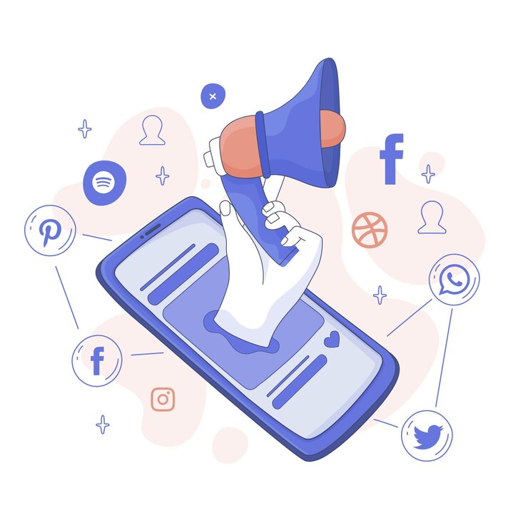 Zdarma Vektor ilustrace oznámení pro příspěvek na facebooku