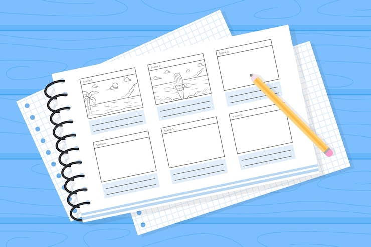 Zdarma Vektor ilustrace procesu storyboardu