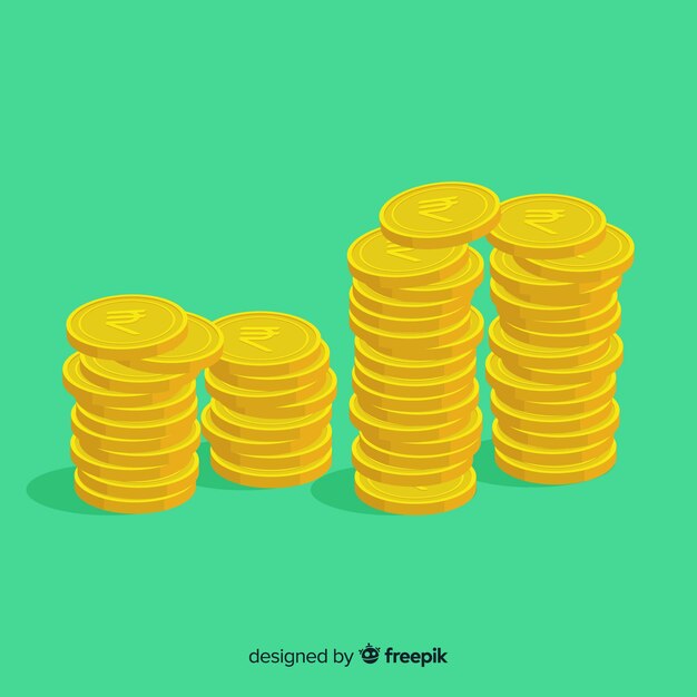 Indian rupee coin stacks