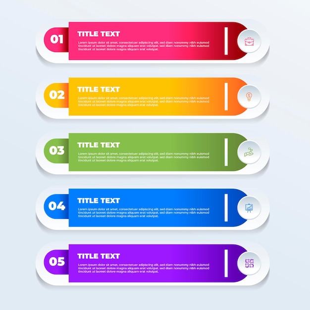 Infografika obsahu s přechodem