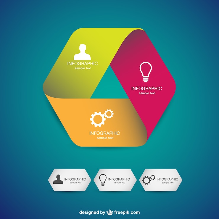 Zdarma Vektor infografika origami štítků