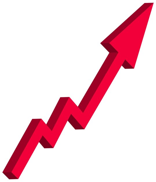 isolated red arrow going up