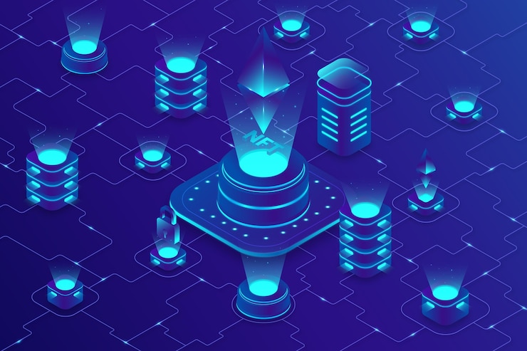 Zdarma Vektor isometric nft concept