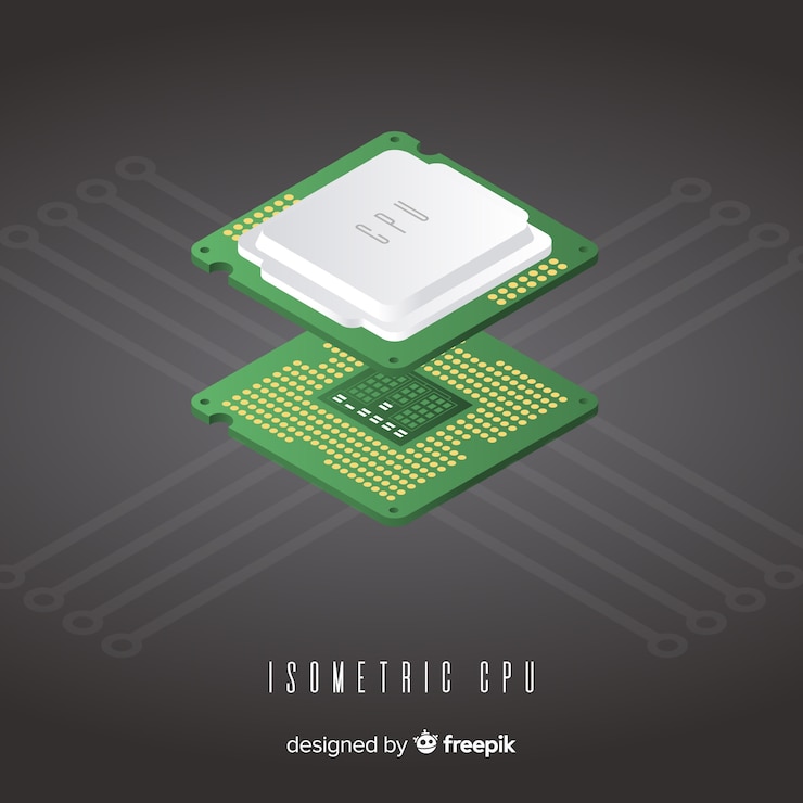 Zdarma Vektor izometrický cpu