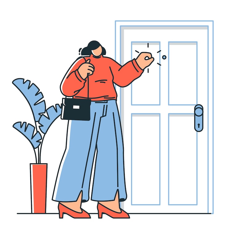 Zdarma Vektor knocking on the door concept illustration