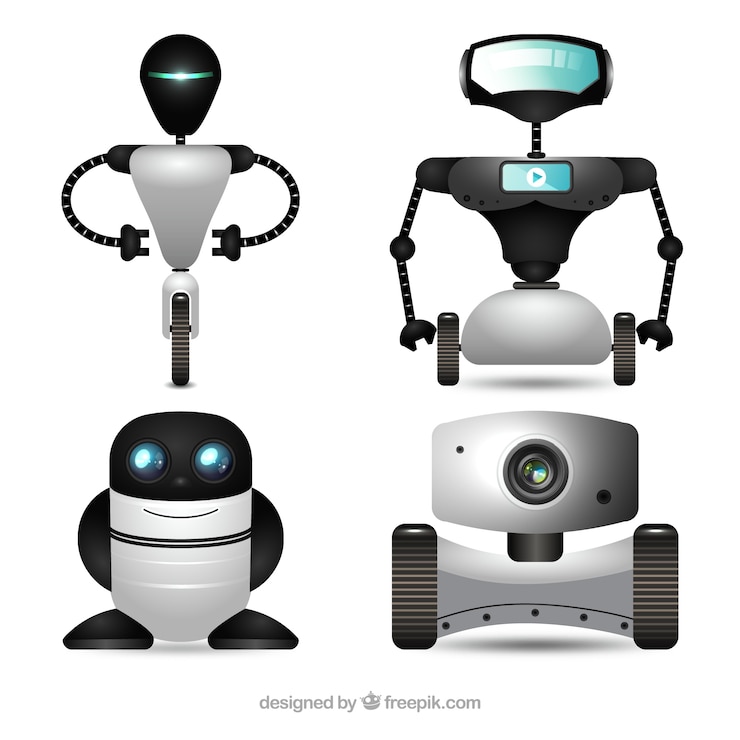 Zdarma Vektor kolekce realistických robotických postav