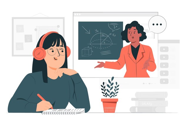 Koncept ilustrace online vzdělávání