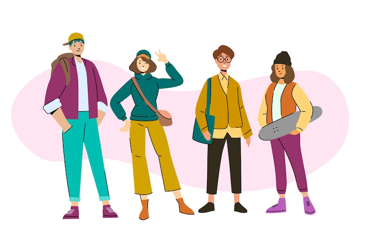 Zdarma Vektor koncept ilustrace s mladými lidmi