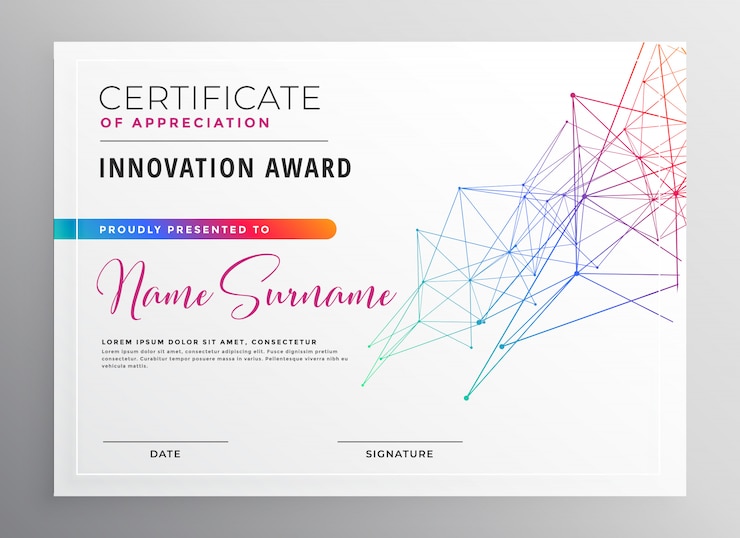 Zdarma Vektor kreativní barevný návrh šablony certifikátu