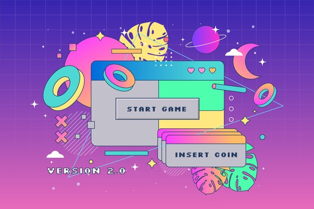 Linear vintage vaporwave background