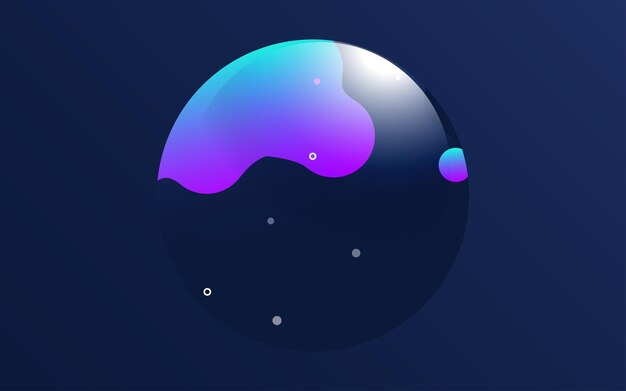 Liquid shapes and forms blobs with gradient color